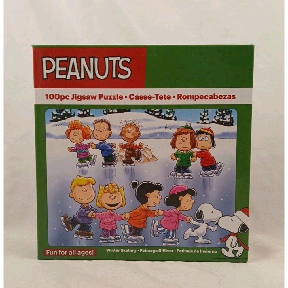 The Jigsaw Puzzle Factory 100 PC Puzzle-PEANUTS-"Winter Skating"-NEW/SEALED!